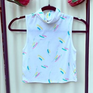 VINTAGE- 80’S STYLE VINTAGE TURTLENECK CROP TOP S